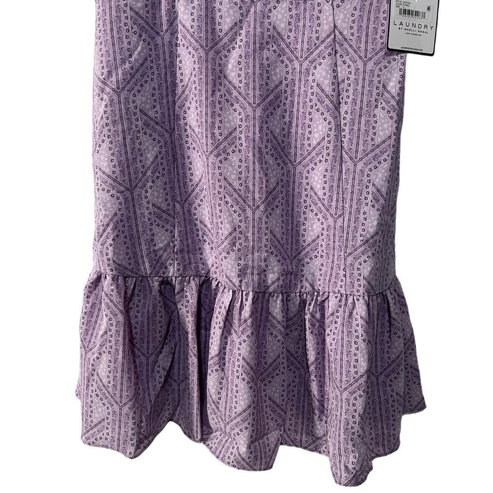 Laundry Womens 4 Purple Floral Ruffle Puff Sleeve Mini Dress Swiftie Lover era - Picture 5 of 11